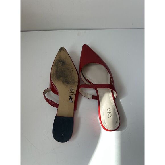 Zara Pointed Toe Red Flats - Picture 5 of 5
